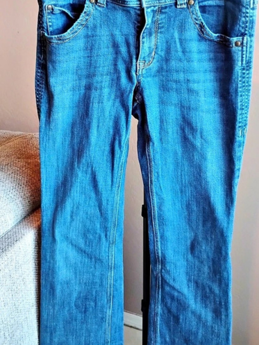 CAbi Straight Leg Jeans in Blue Size 8